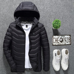 New Heated Jacket Coat USB Electric Jacket Men's Clothes Winter