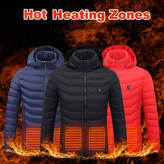 New Heated Jacket Coat USB Electric Jacket Men's Clothes Winter