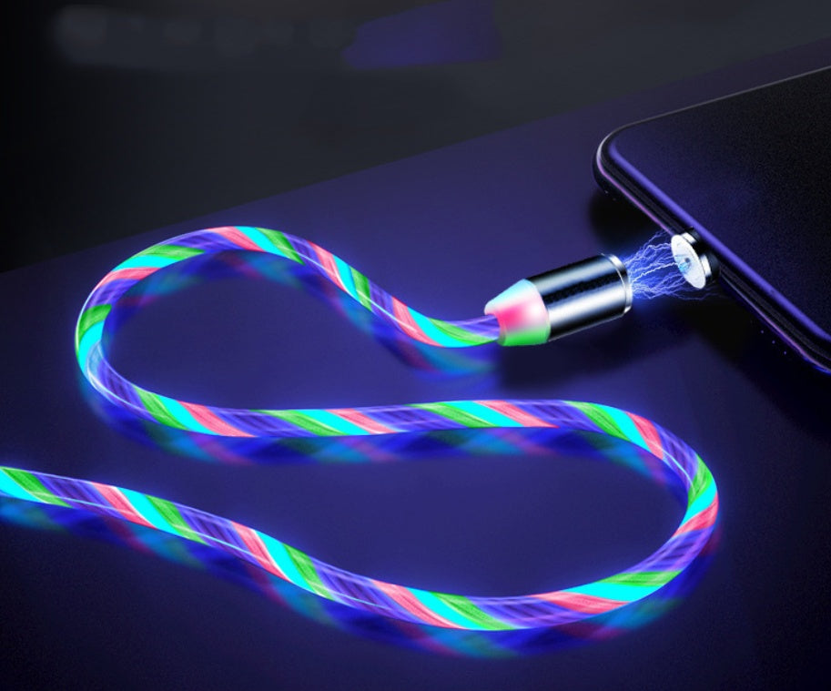 Compatible with Apple, Flowing Ligh Magnetic Streamer Data Line Cable