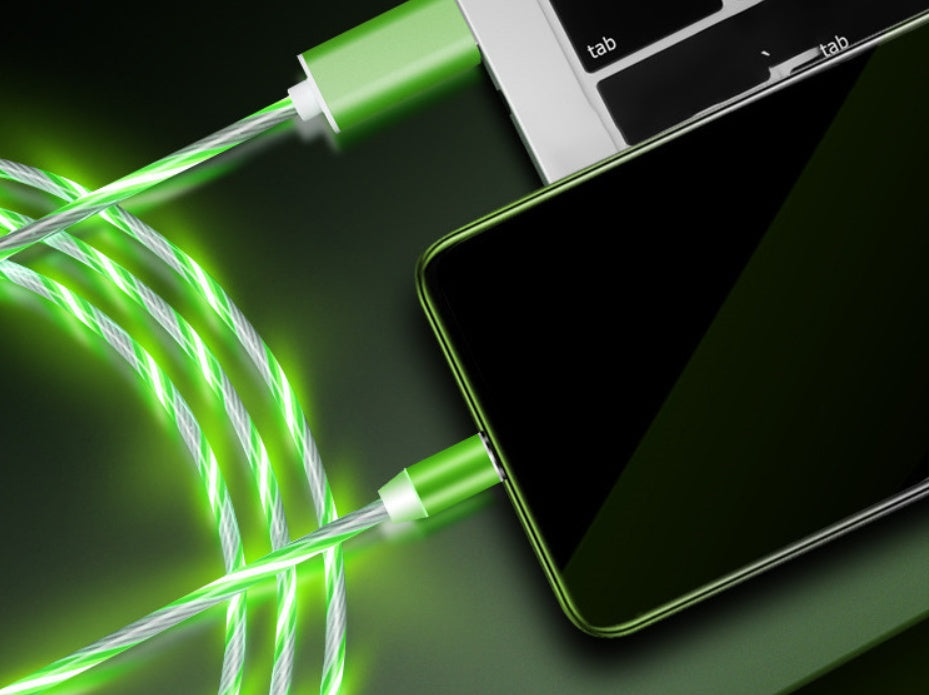 Compatible with Apple, Flowing Ligh Magnetic Streamer Data Line Cable