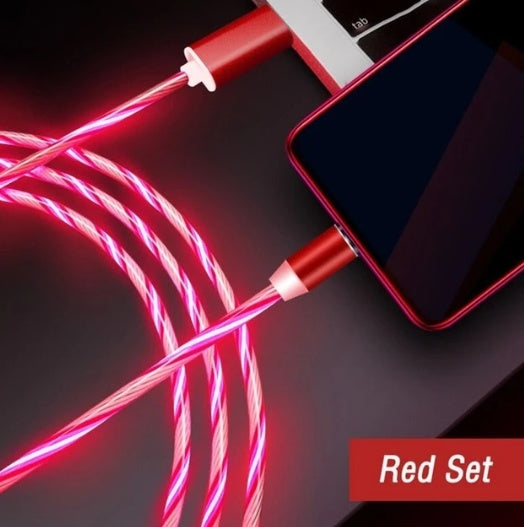 Compatible with Apple, Flowing Ligh Magnetic Streamer Data Line Cable