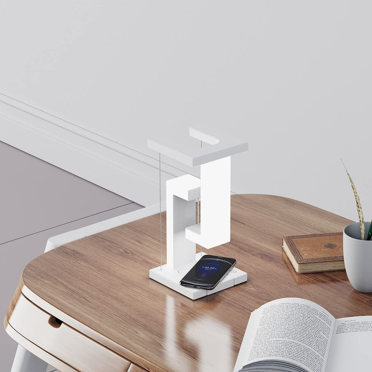 Creative Smartphone Wireless Charging Suspension Table Lamp Balance Lamp