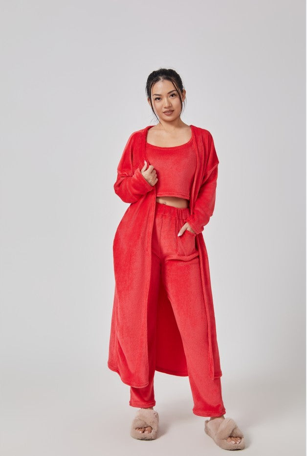 Cozy Pajama Set, 3 Piece Lounge Set, Cute Loungewear, Warm Suit Sets, Matching Set