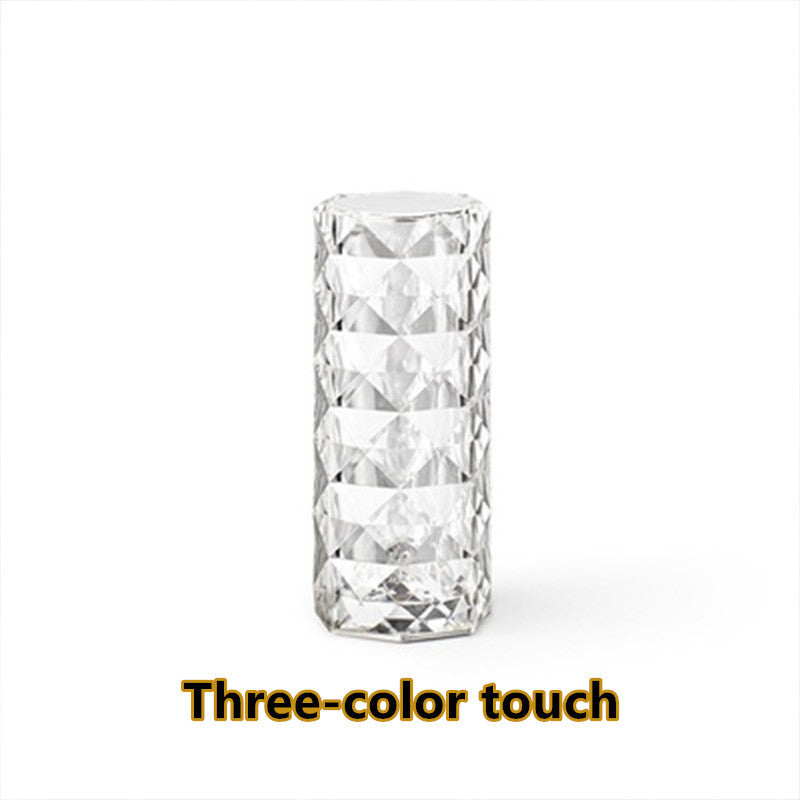 Touch Dimming Atmosphere Diamond Night Light Rose Projector Lamp Decor