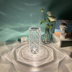 Touch Dimming Atmosphere Diamond Night Light Rose Projector Lamp Decor