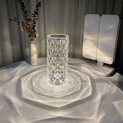 Touch Dimming Atmosphere Diamond Night Light Rose Projector Lamp Decor