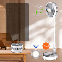 Portable Retractable USB Charging Fan With Ring Light Timing Control Touch Control Panel
