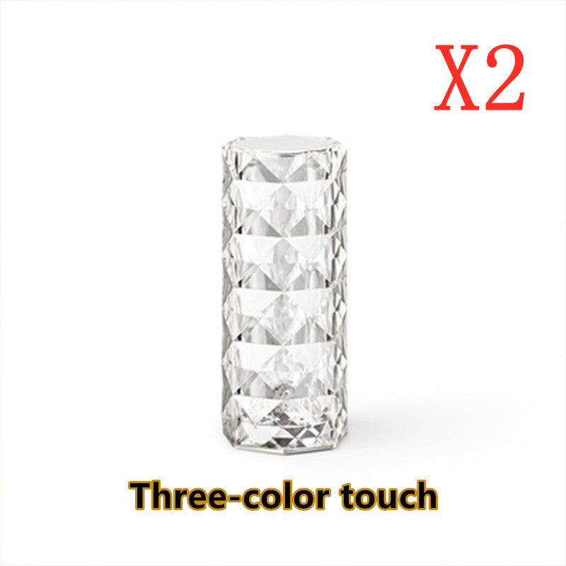 Touch Dimming Atmosphere Diamond Night Light Rose Projector Lamp Decor